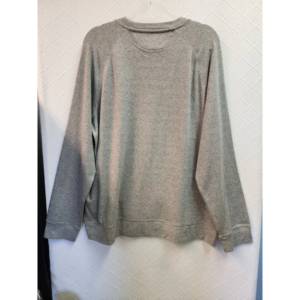 Faherty Legend Sweater Crew Mens 2XL Gray Twill Pullover Long Sleeve NEW $128